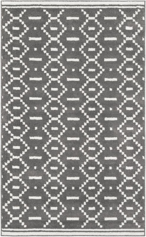 5' x 8' Rankin · Geometric rug, gray and ivory