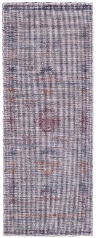 Bascom · Faded tribal Washable Rug, gray and burgundy