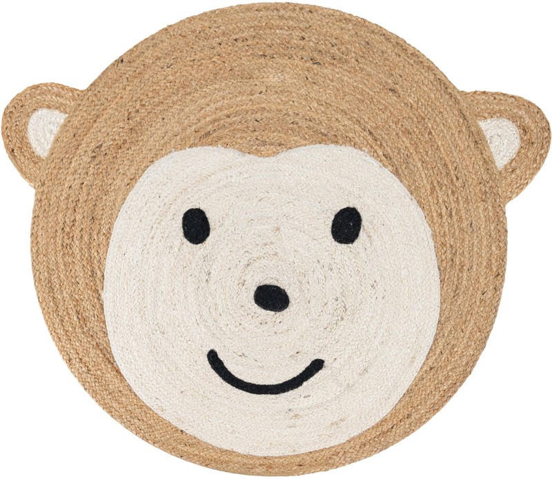 3' 1 x 3' 1 Godwin · Pictoral Braided Jute Rug, white and natural