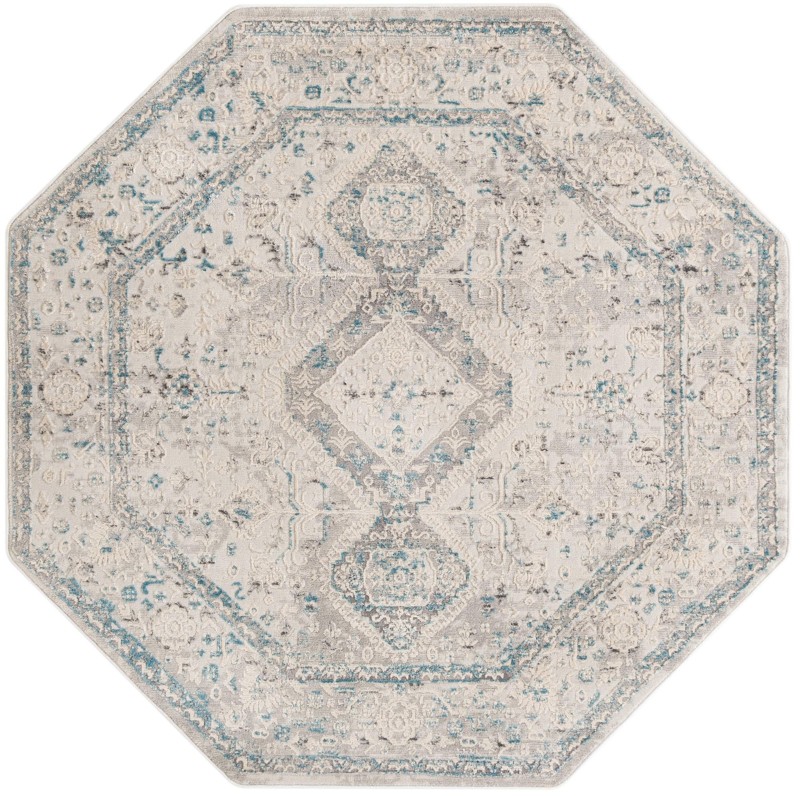 Gilda · Medallion rug, ivory and blue