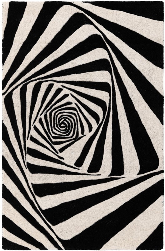 3' 3 x 5' 3 Natchez · Abstract Wool Rug, black and white