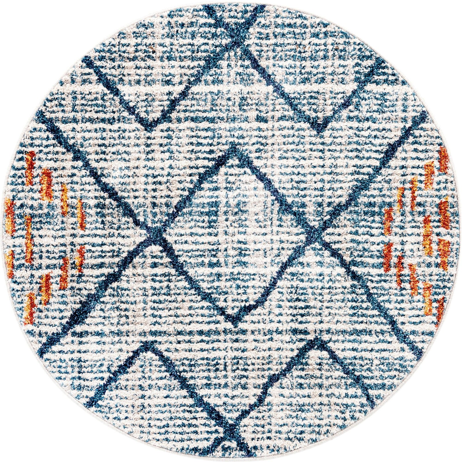 3' 3 x 3' 3 Eddings · Diamond rug, blue