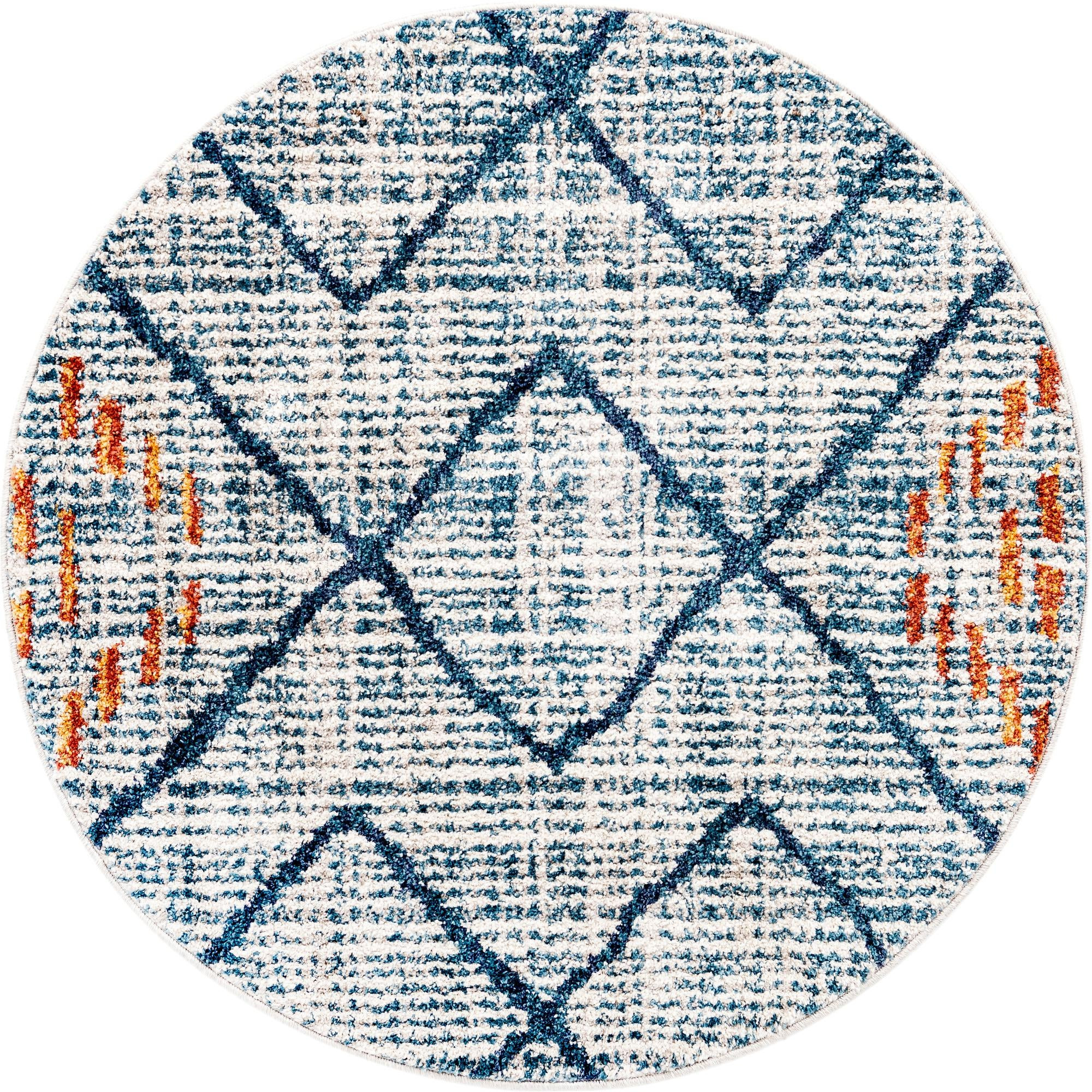 3' 3 x 3' 3 Eddings · Diamond rug, blue