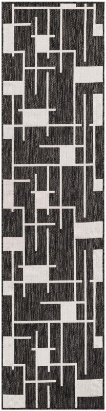 Gillespie · Abstract Outdoor Rug, black and white