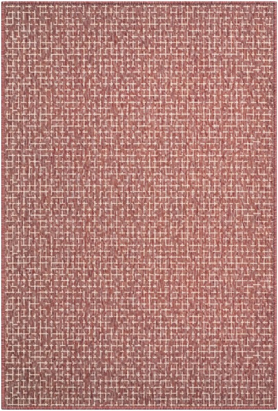 Loam · Geometric Outdoor Rug, rust red