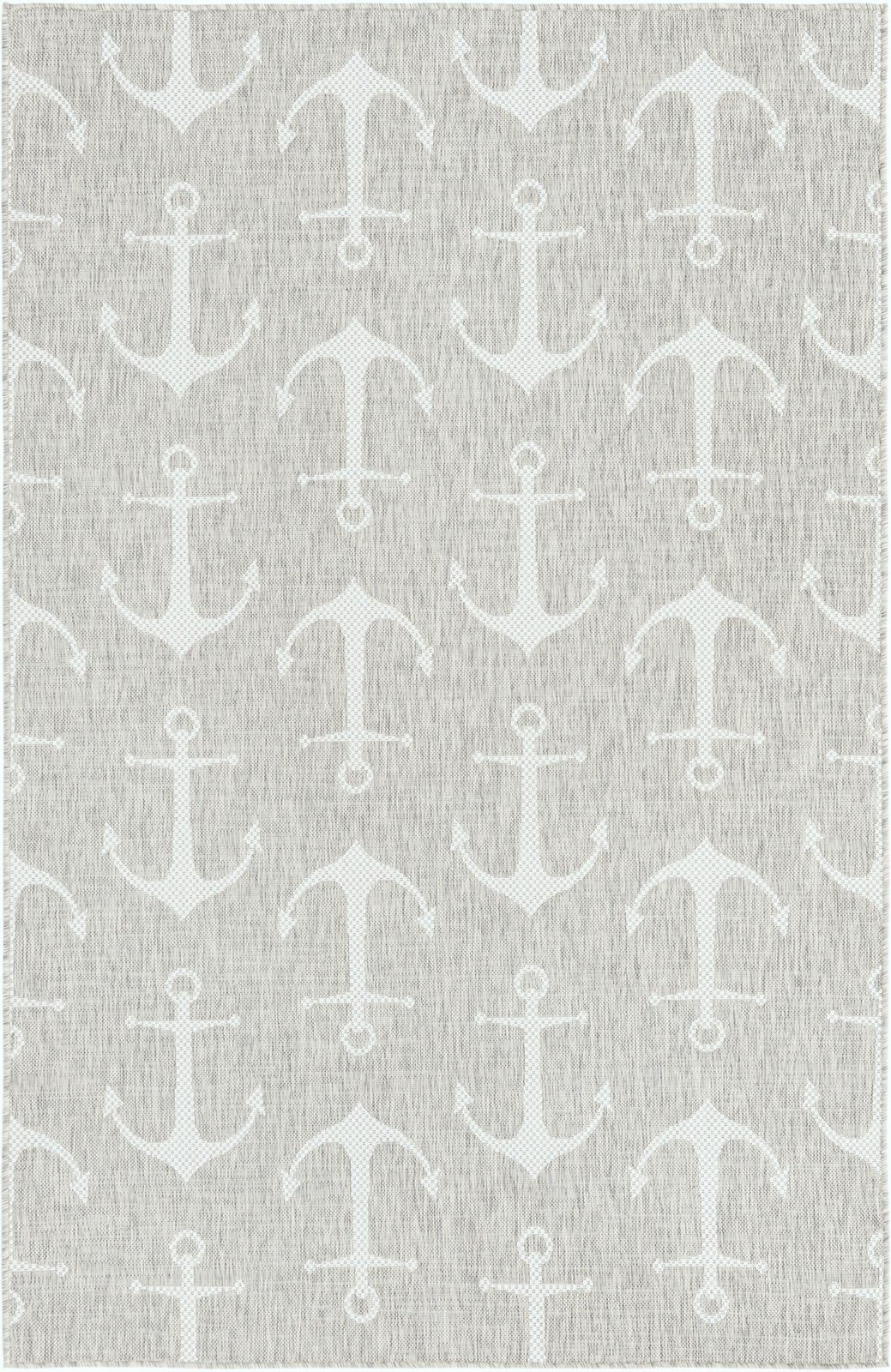 5' 3 x 8' Millbrook · Anchor Outdoor Rug, gray and ivory
