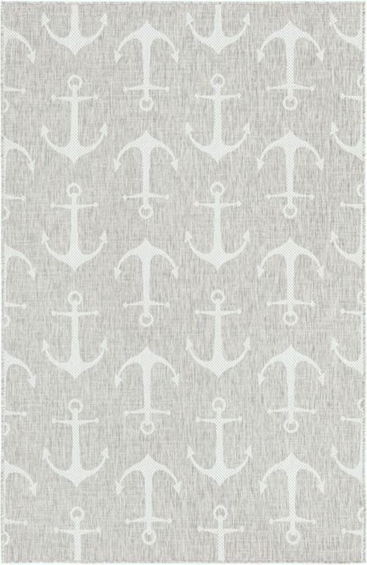 Millbrook · Anchor Outdoor Rug, gray and ivory