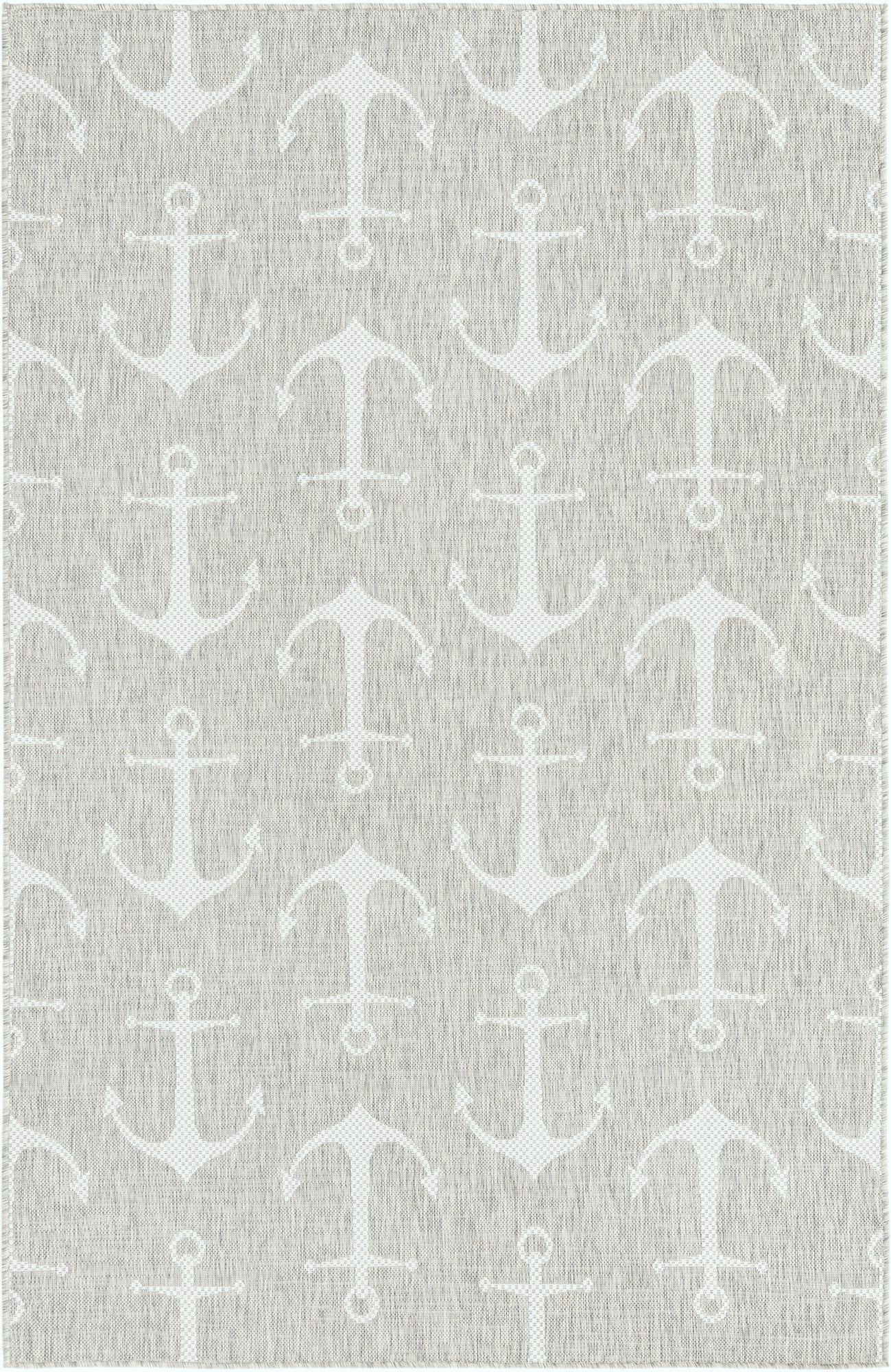 5' 3 x 8' Millbrook · Anchor Outdoor Rug, gray and ivory