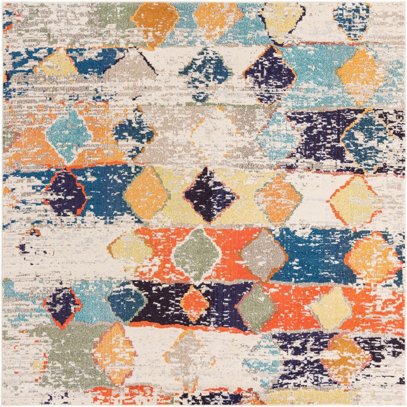 Oakes · Diamond Washable Rug, ivory