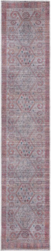 Bascom · Geometric medallion Washable Rug, rust and beige