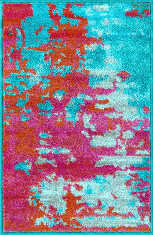 Farnham · Abstract rug, turquoise and pink