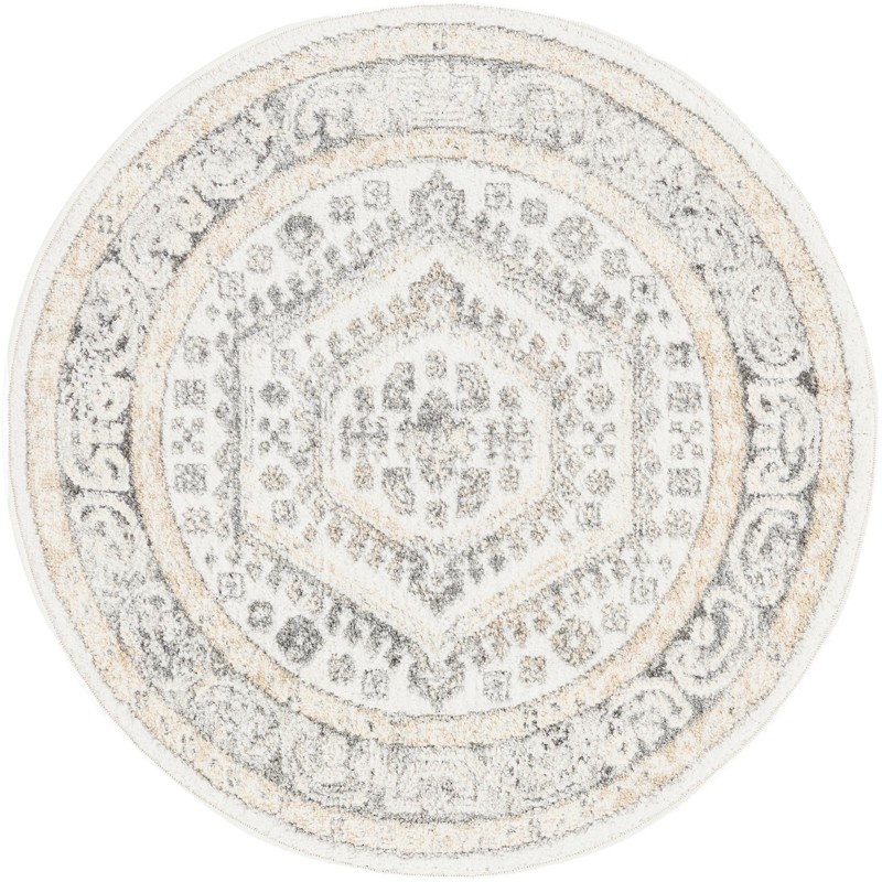 3' x 3' Broadhurst · Border rug, ivory