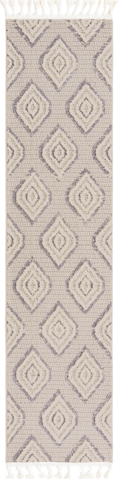 2' x 8' Buckley · Diamond rug, ivory and gray