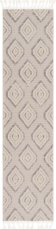2' x 8' Buckley · Diamond rug, ivory and gray