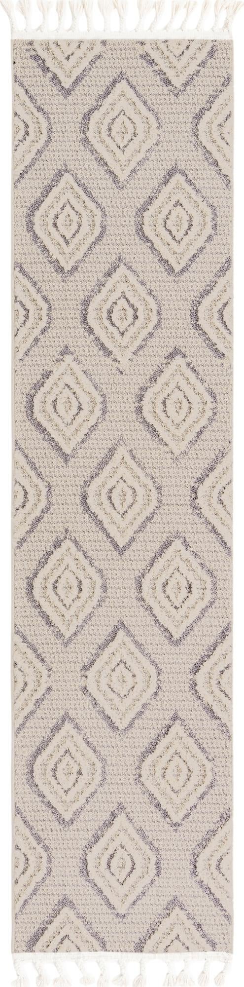 2' x 8' Buckley · Diamond rug, ivory and gray