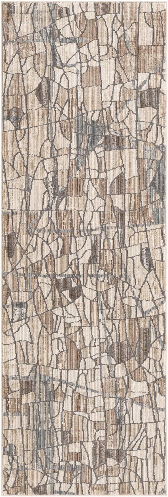 2' x 6' Stratton · Abstract rug, etch beige