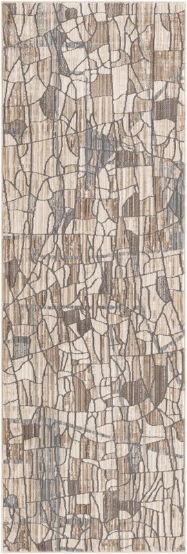 2' x 6' Stratton · Abstract rug, etch beige