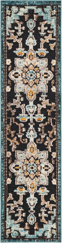 2' x 8' Oldham · Border Outdoor Rug, navy blue