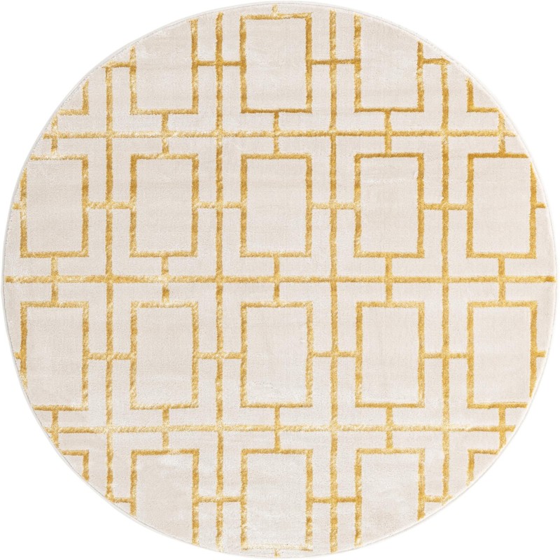 Cowley · Geometric lattice rug, white and gold