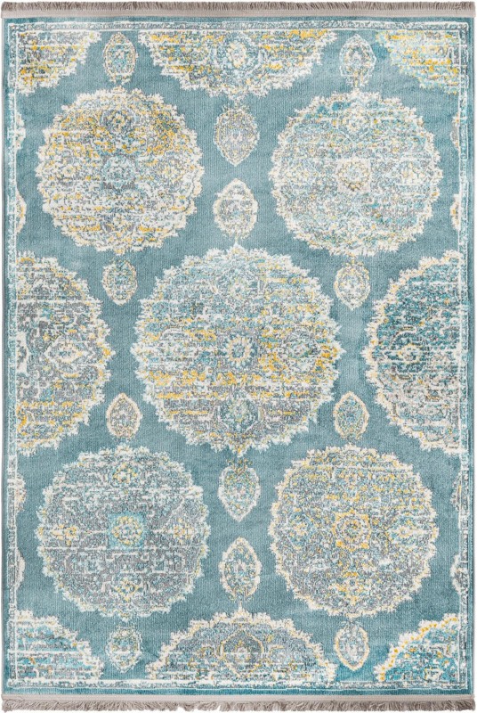 4' 3 x 6' Mather · Border rug, gray