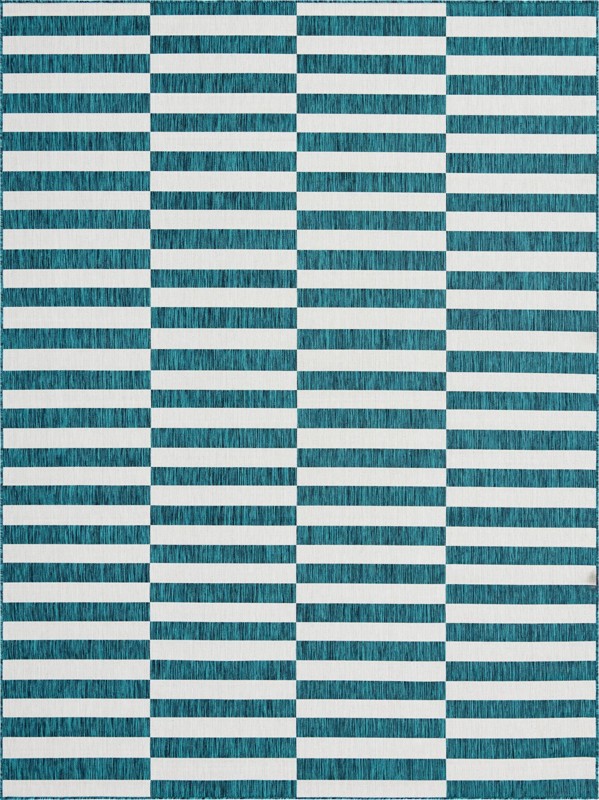 9' x 12' Ainsley · Geometric Outdoor Rug, teal