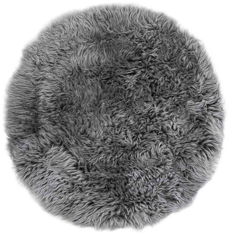 3' x 3' Oscar · Solid Shag Rug, gray