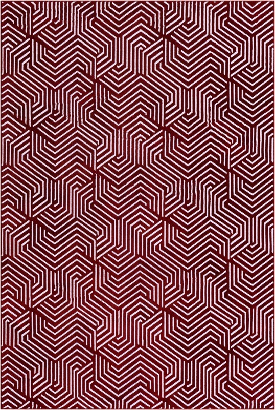 Manning · Geometric rug, burgundy red