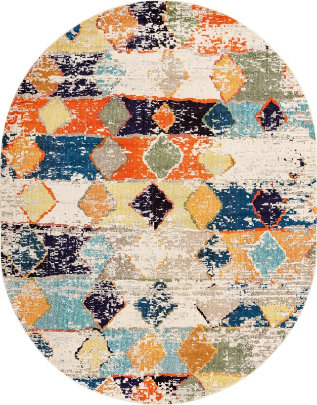 Oakes · Abstract Washable Rug, ivory