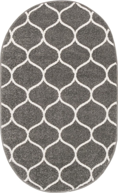 3' x 5' 3 Ingram · Lattice rug, dark gray and ivory