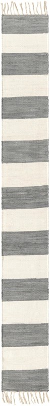 1' 2 x 10' Flagstaff · Striped Chindi Rug, gray
