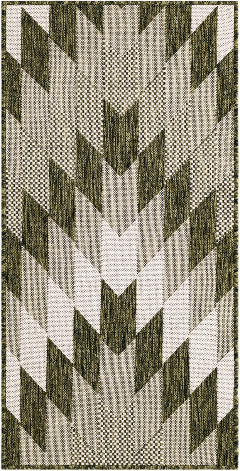 2' x 4' Morrell · Checkered Outdoor Rug, green