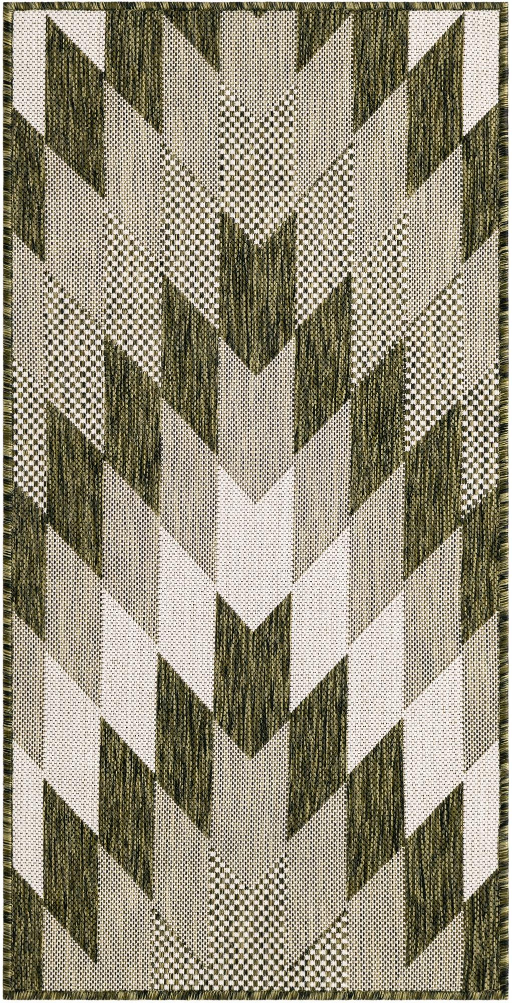 2' x 4' Morrell · Checkered Outdoor Rug, green