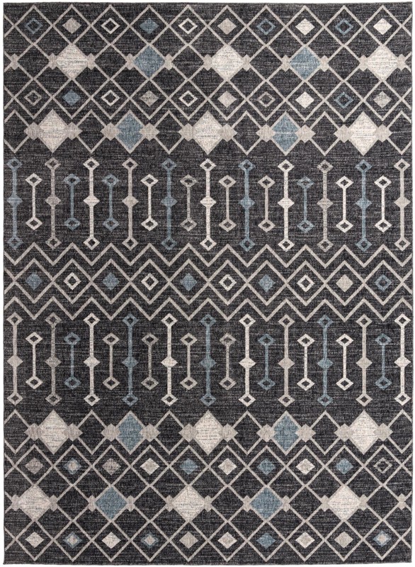 Harlan · Geometric rug, charcoal and ivory