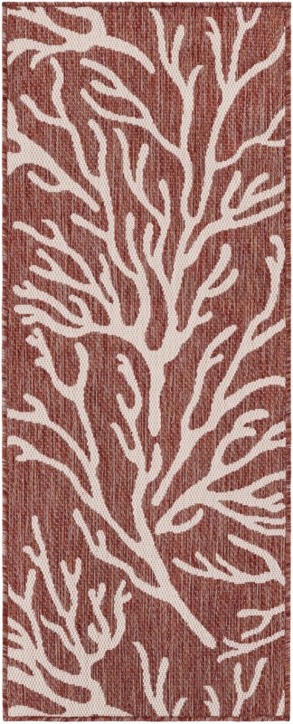 2' x 5' 3 Northfield · Coral Outdoor Rug, rust red and ivory