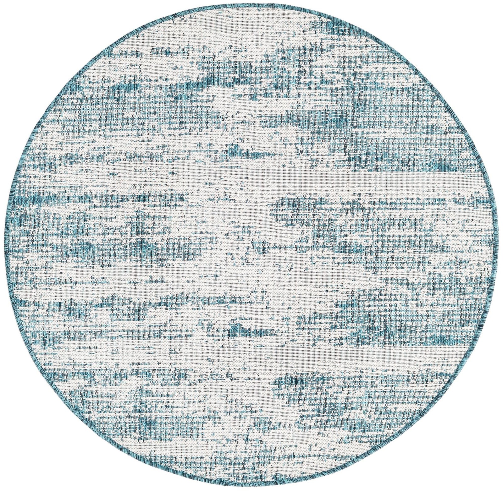 4' x 4' Henley · Abstract Outdoor Rug, teal