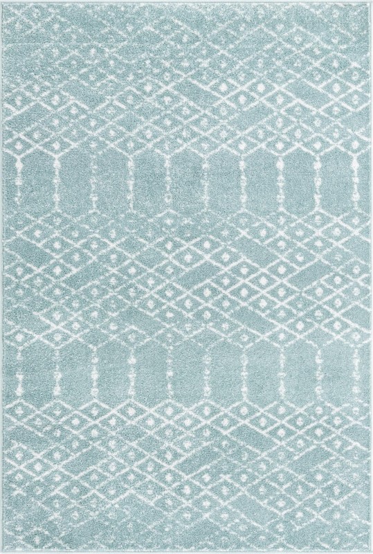 4' x 6' Newcomb · Diamond rug, aqua