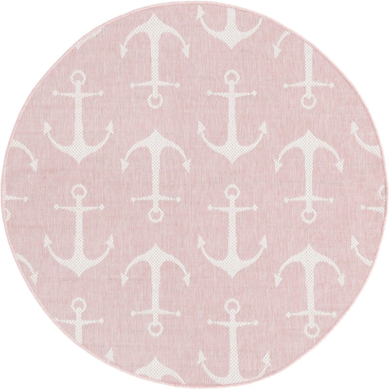 5' 3 x 5' 3 Millbrook · Pictoral Outdoor Rug, pink