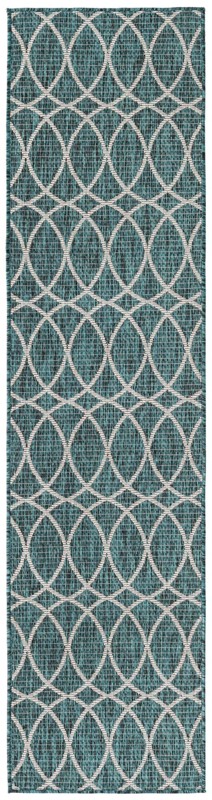 2' x 7' 10 Atkins · Geometric Outdoor Rug, teal