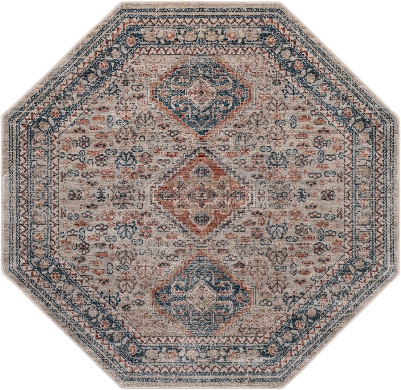 5' 3 x 5' 3 Greenbriar · Border rug, multi