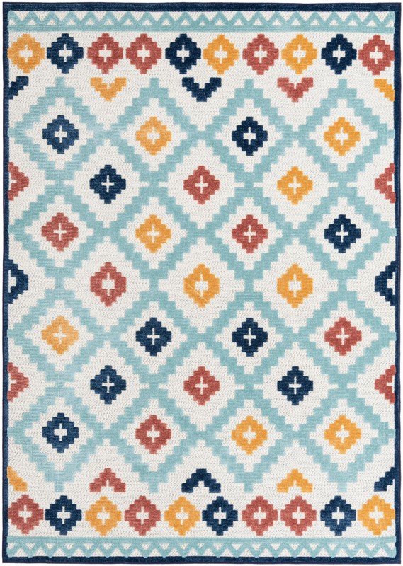 Beale · Border Outdoor Rug, ivory