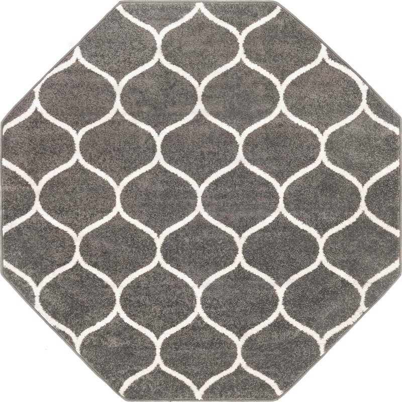 Ingram · Lattice rug, dark gray and ivory