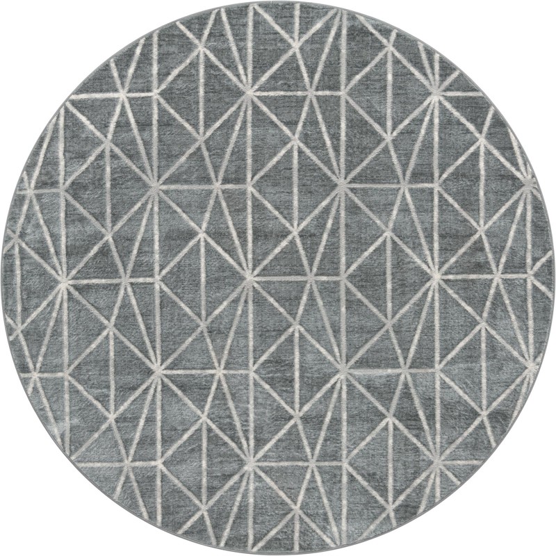 8' x 8' Gilman · Geometric rug, gray and ivory