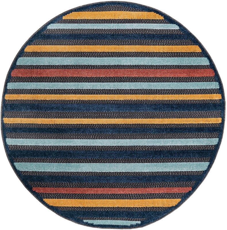 Buckland · Striped Outdoor Rug, charcoal