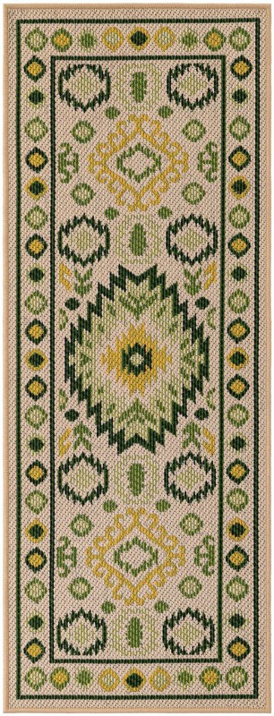Whitfield · Border Outdoor Rug, beige and green