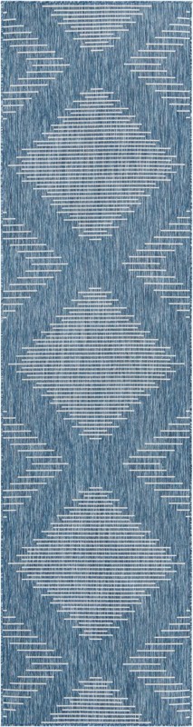 2' 7 x 12' Harlow · Geometric Outdoor Rug, blue