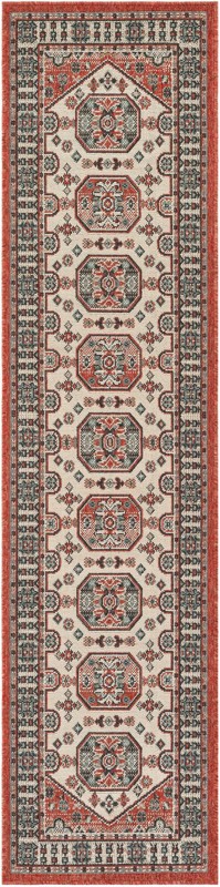 2' x 8' Calvin · Border Outdoor Rug, multi