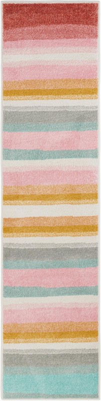 2' x 8' Chervil · Striped rug, multicolor and ivory