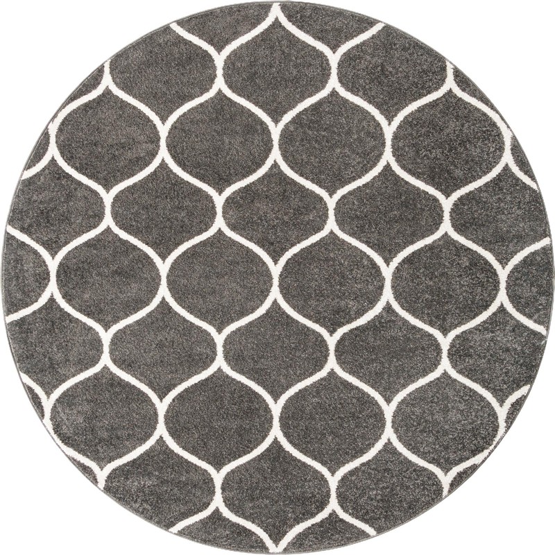 Ingram · Lattice rug, dark gray and ivory