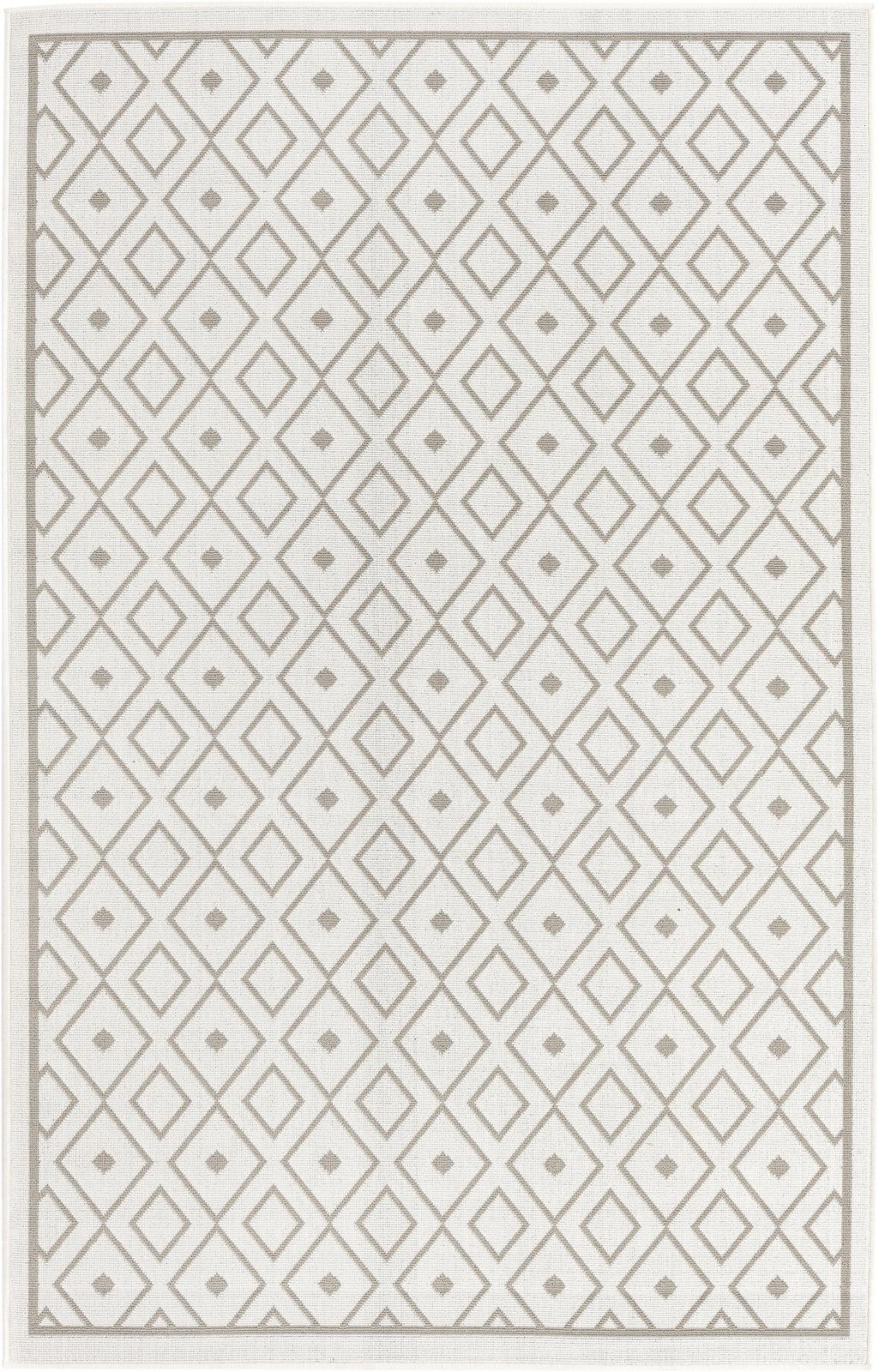 5' 3 x 8' Revell · Border Outdoor Rug, ivory