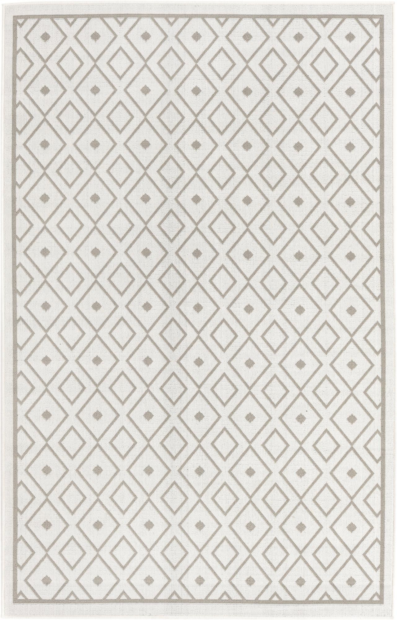 5' 3 x 8' Revell · Border Outdoor Rug, ivory